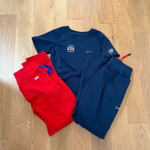Figs USA scrub pants and shirt